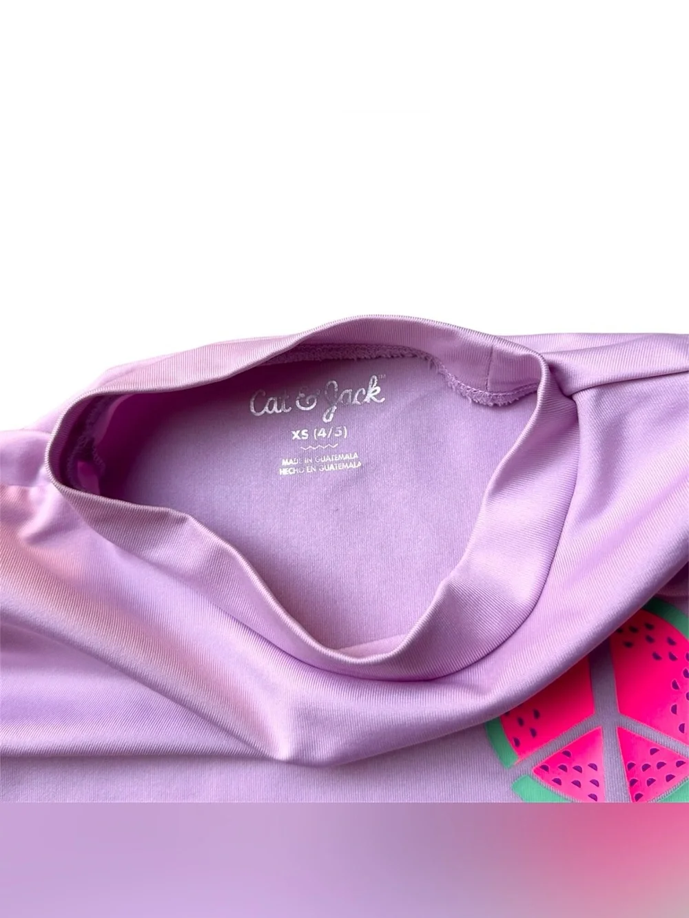 Cat and Jack extra small size 4/5 light purple rash guard